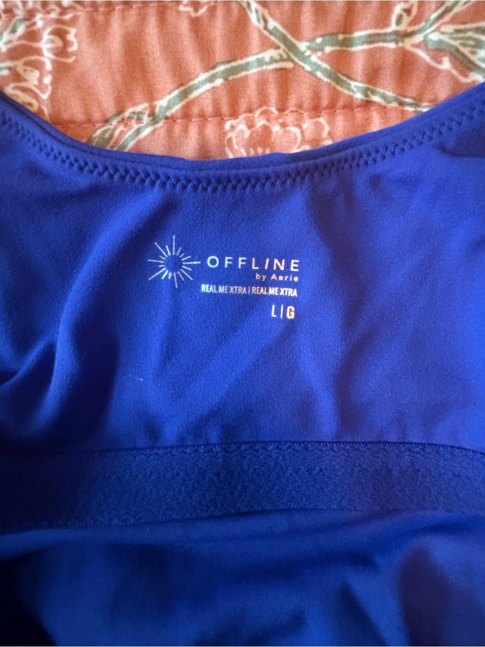 OFFLINE By Aerie Criss Cross High Neck Sports Bra - Royal Blue - Picture 3 of 5